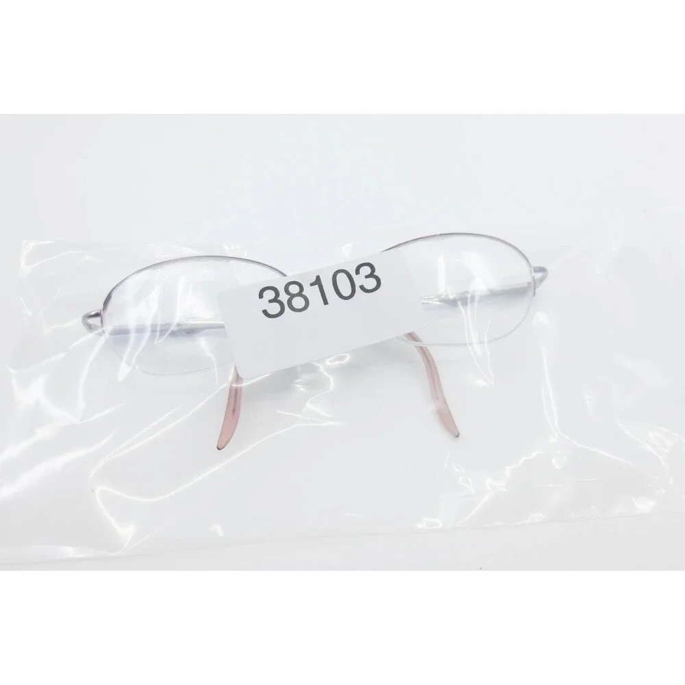 L'Amy L Accent 306 Eyeglasses Purple Silver Oval Semi-Rimless Frames France
